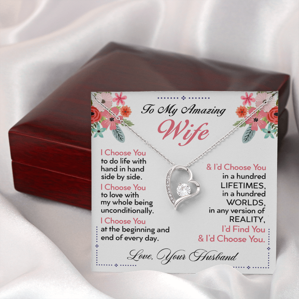 To My Wife | I Choose You | Forever Love Necklace | Romantic Gift for Wife
