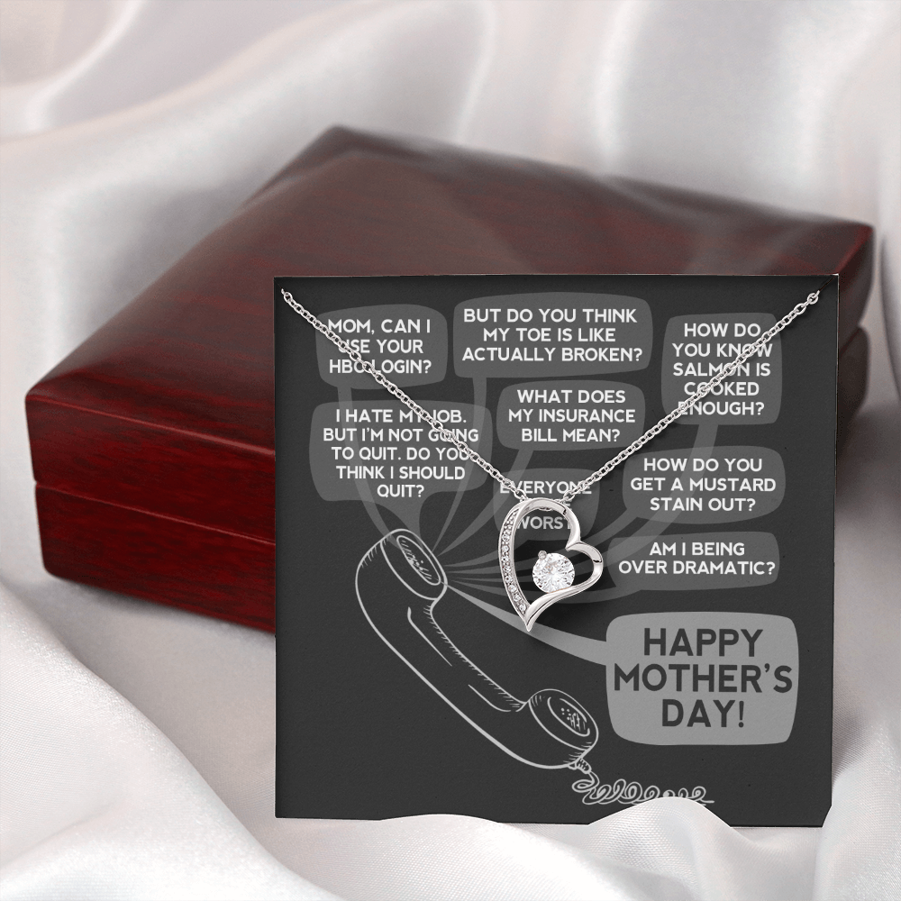Calls to Mom Mother's Day | Forever Love Necklace | Funny Gift