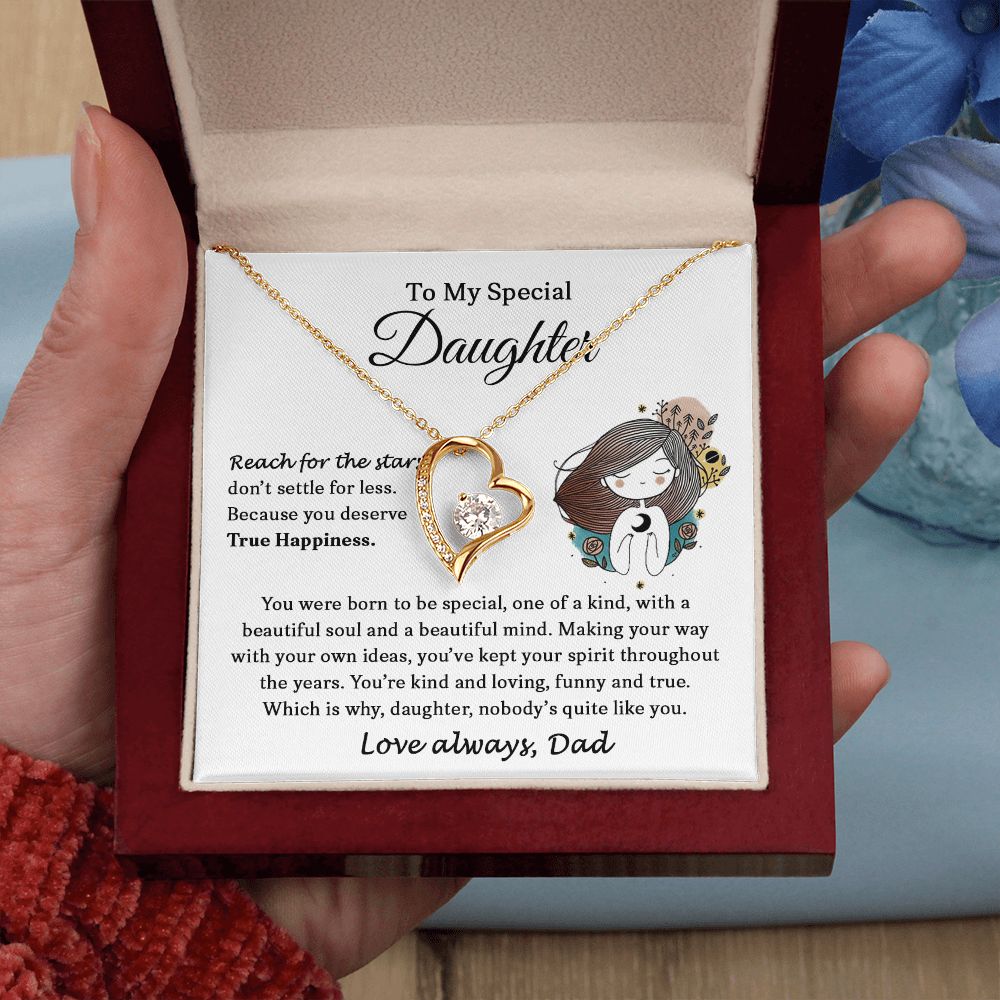 To My Special Daughter | Reach For The Stars | Forever Love Necklace