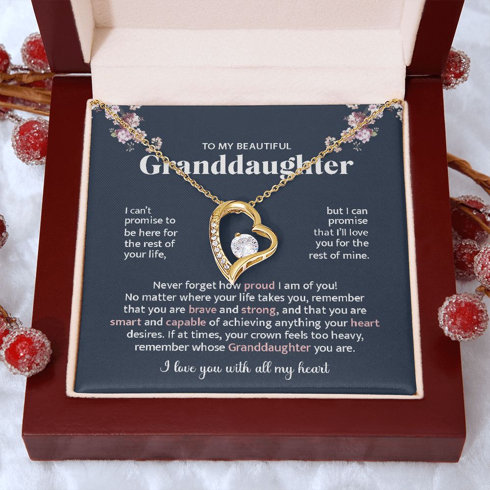 Granddaughter Brave & Strong, Forever Love Necklace, Perfect Gift For Granddaughter