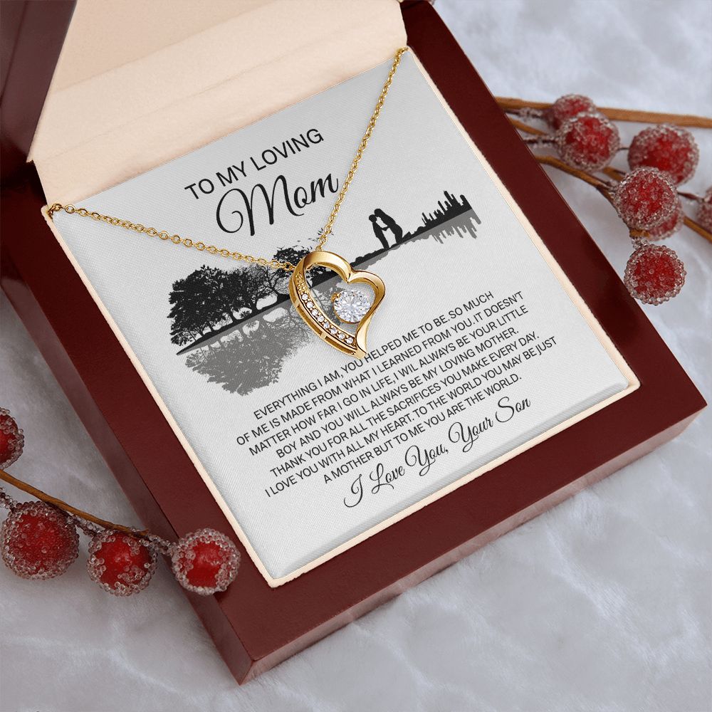 Loving Mom You Are The World, Forever Love Necklace, Mother's Day Gift Idea, Necklace For Mom from Son