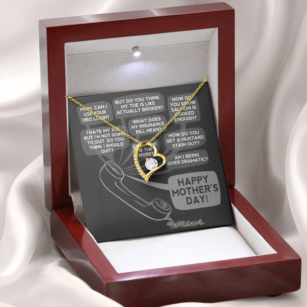 Calls to Mom Mother's Day | Forever Love Necklace | Funny Gift