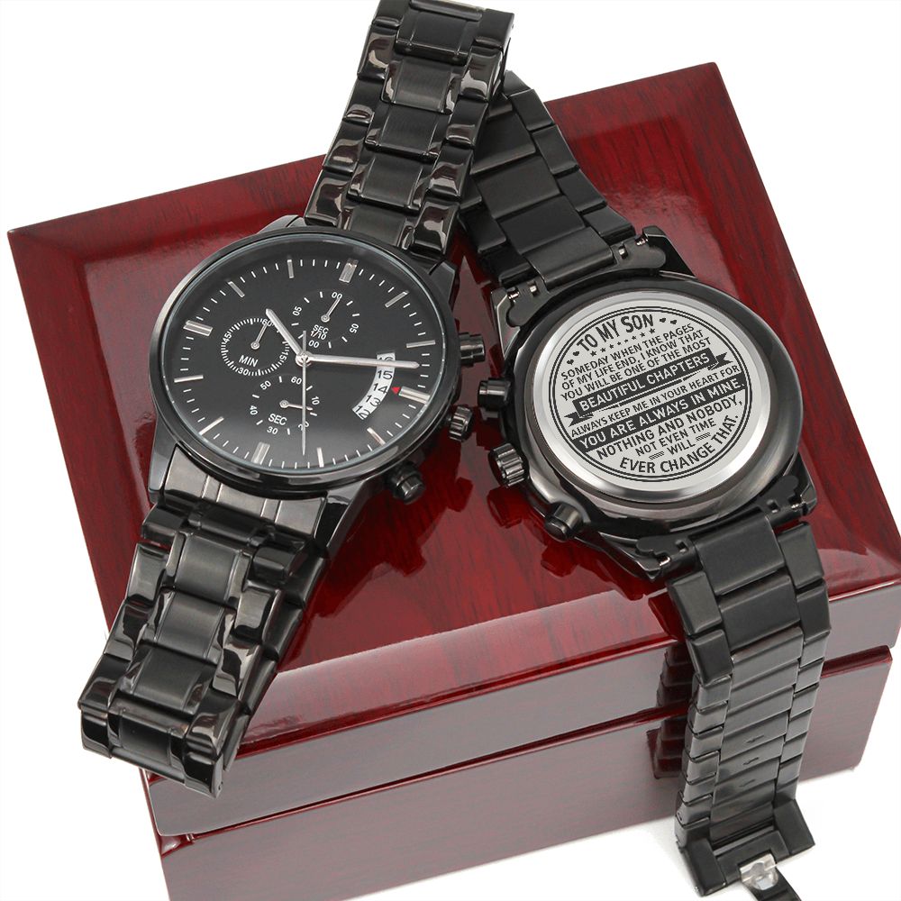 To My Son | Always Keep Me In Your Heart | Engraved Premium Watch | Gift For Son From Parents