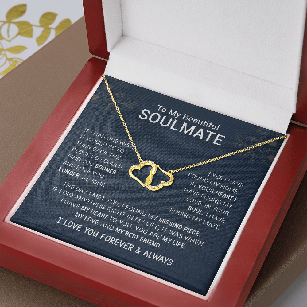 To My Beautiful Soulmate | I Have Found My Mate | Blue Version Everlasting Love Necklace