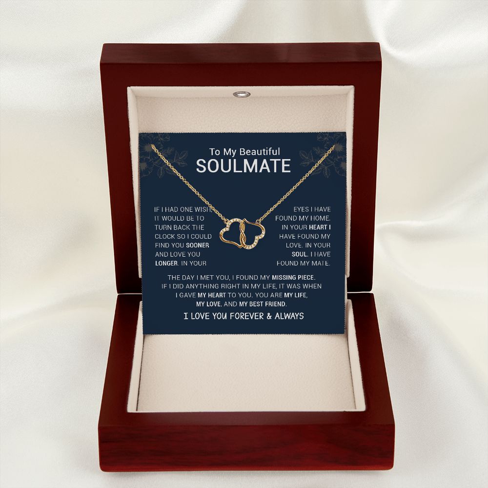 To My Beautiful Soulmate | I Have Found My Mate | Blue Version Everlasting Love Necklace