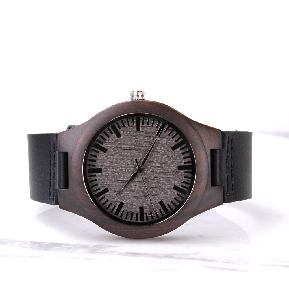 To My Bonus Son | Never Forget I Love You | Engraved Wooden Watch