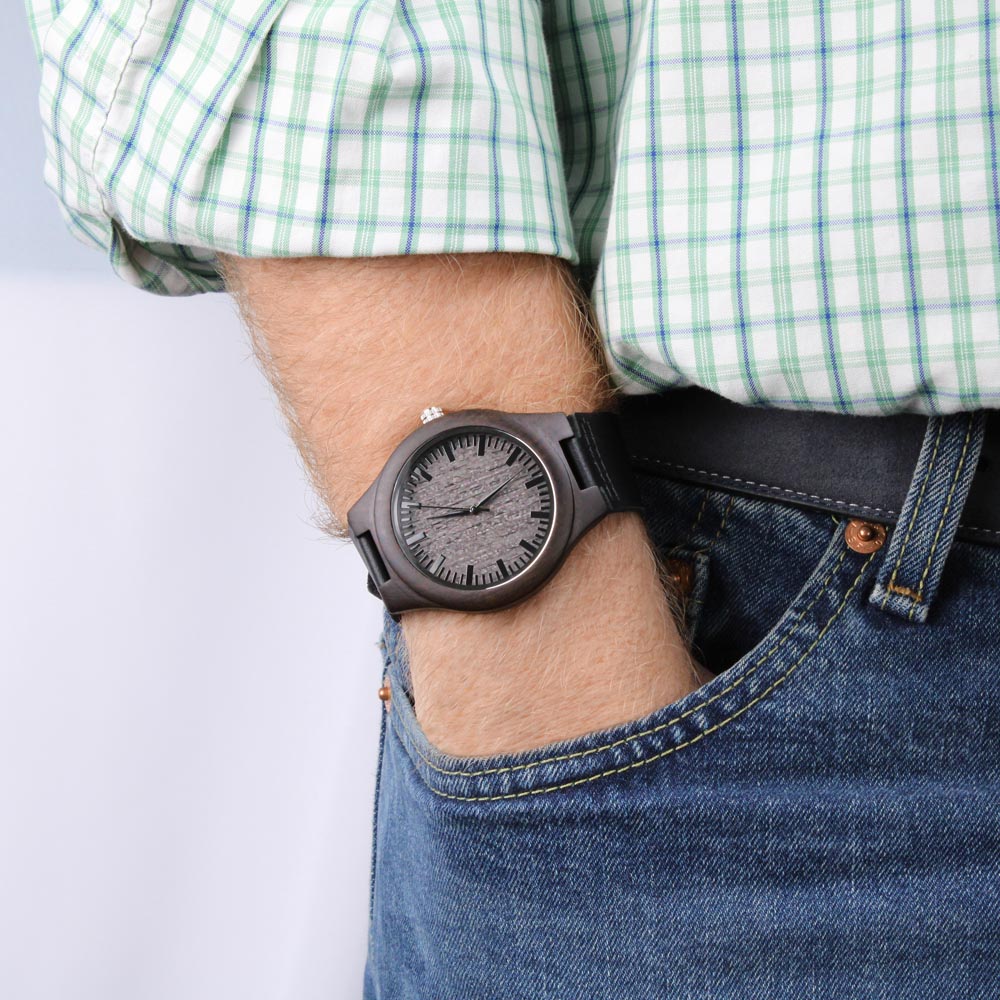 Dad Making My World Safe | Engraved Wooden Watch