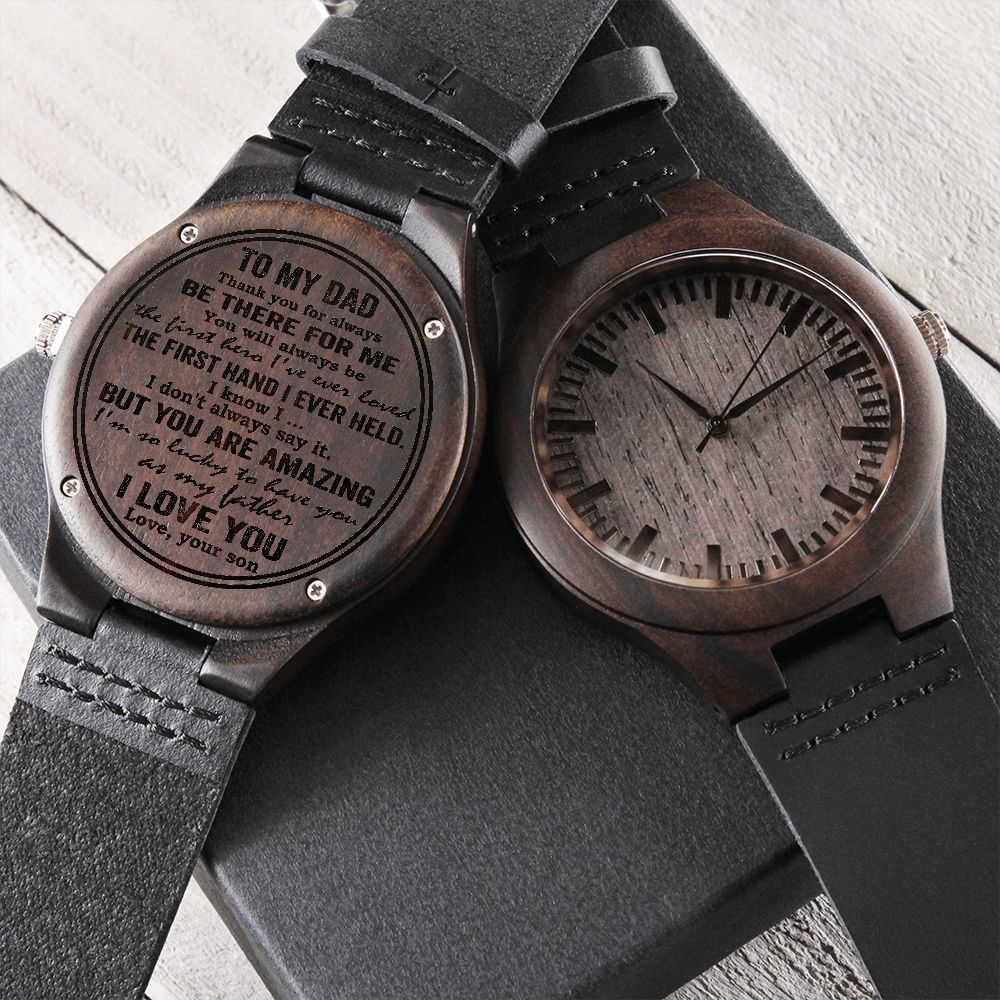 Dad You Are Amazing Engraved Wooden Watch | Gift For Dad From Son