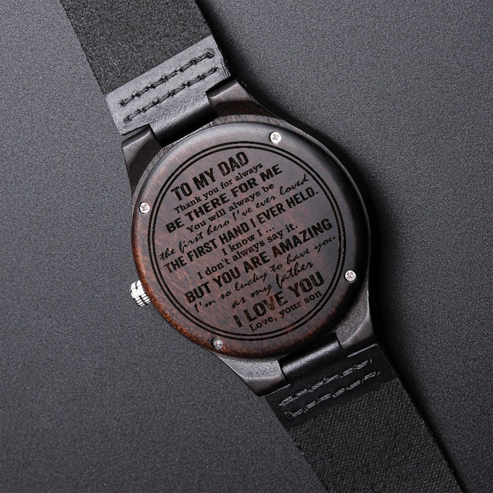 Dad You Are Amazing Engraved Wooden Watch | Gift For Dad From Son