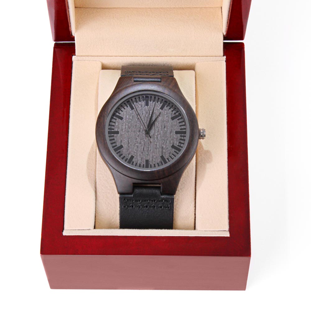 To My Bonus Son | Never Forget I Love You | Engraved Wooden Watch