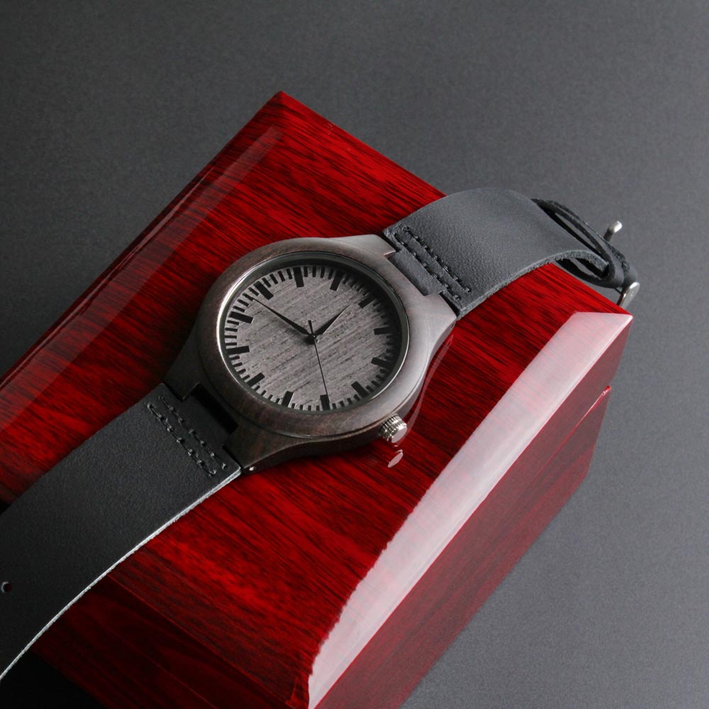 To My Bonus Son | Never Forget I Love You | Engraved Wooden Watch