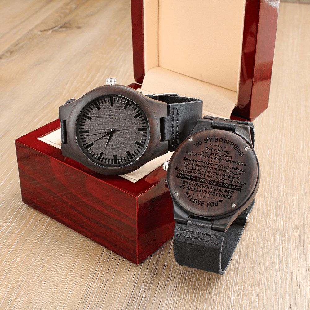 To My Boyfriend Wooden Watch | I Will Forever And Always Be Yours