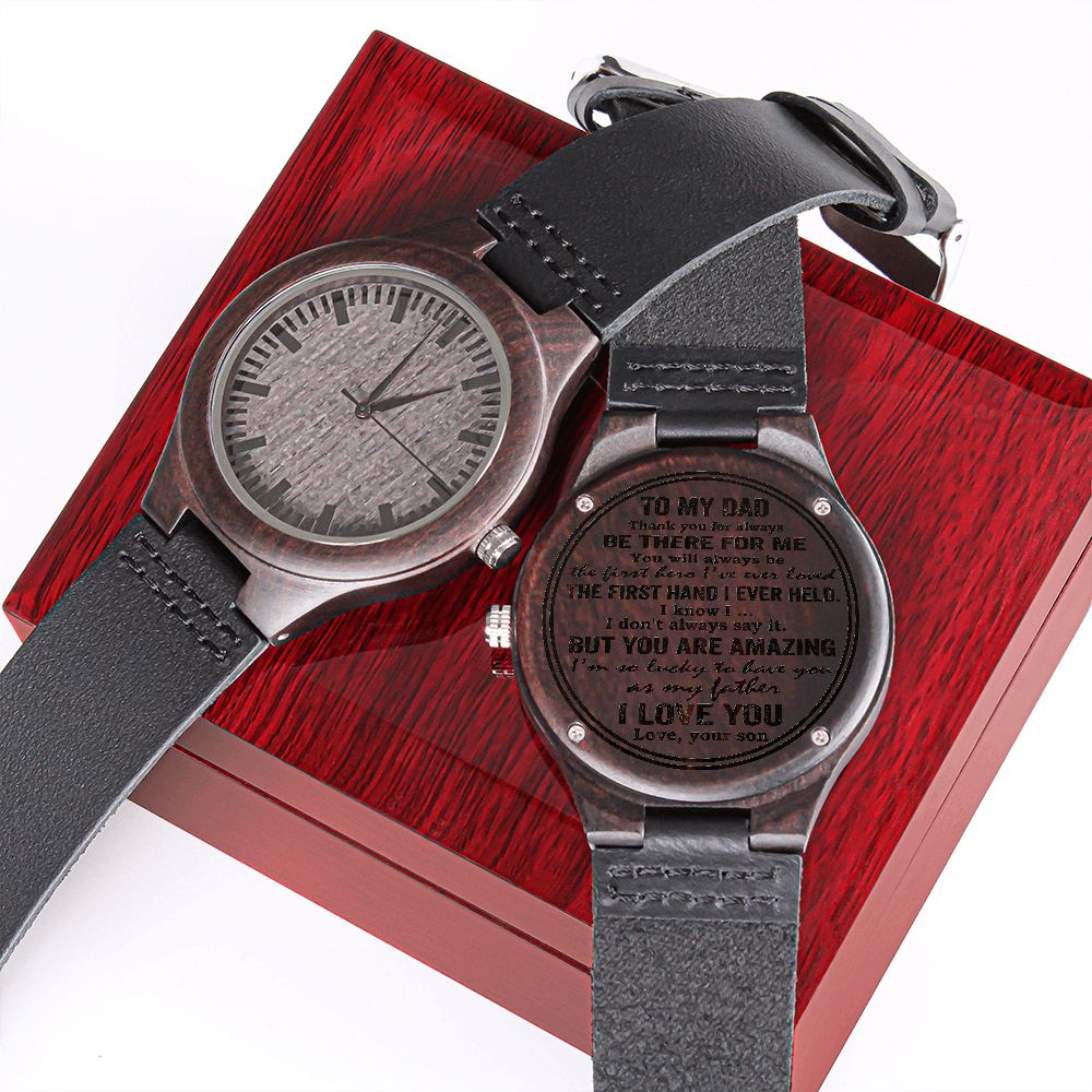 Dad You Are Amazing Engraved Wooden Watch | Gift For Dad From Son