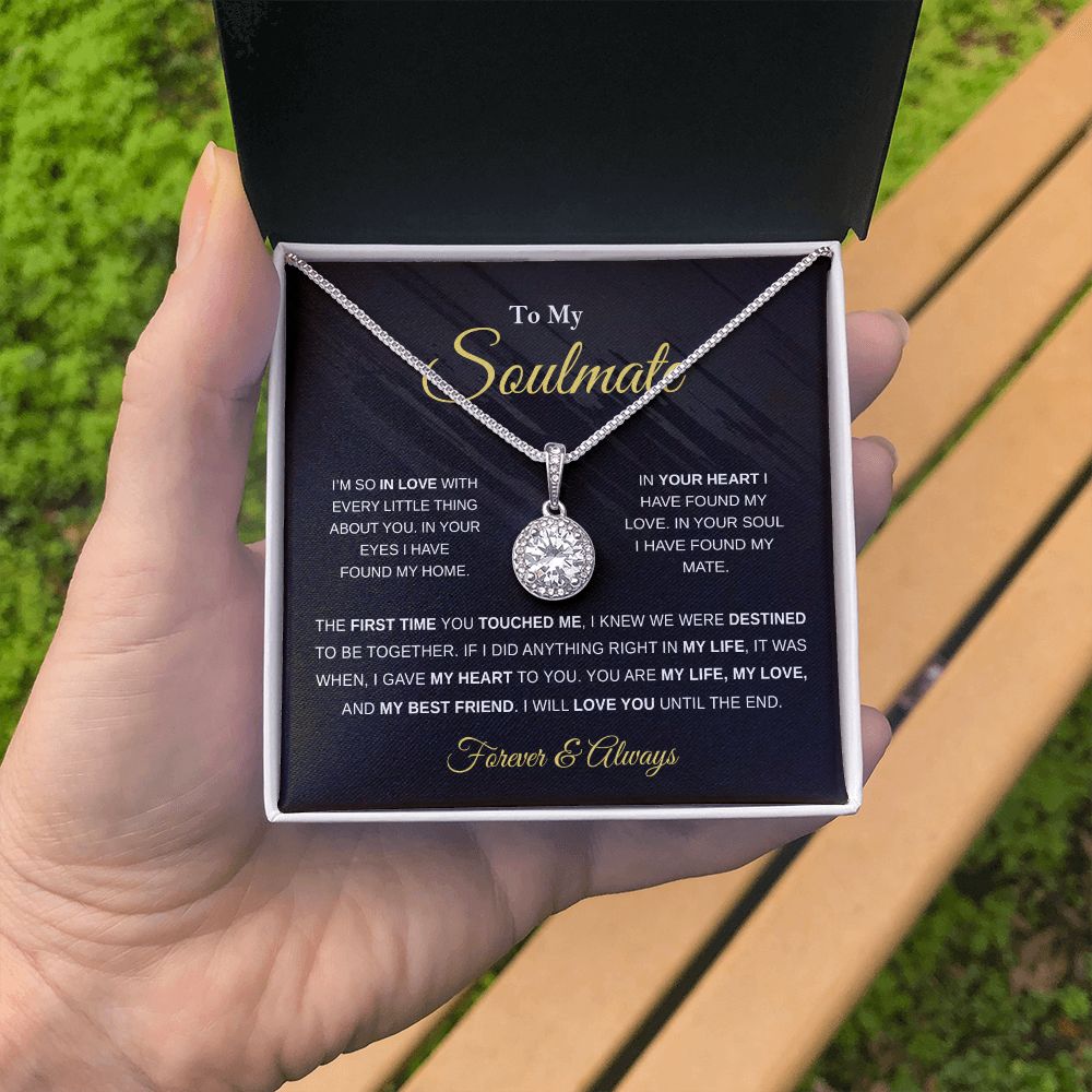 Soulmate My Heart My Life My Love | Romantic Gift For Your Soulmate | Eternal Hope Necklace
