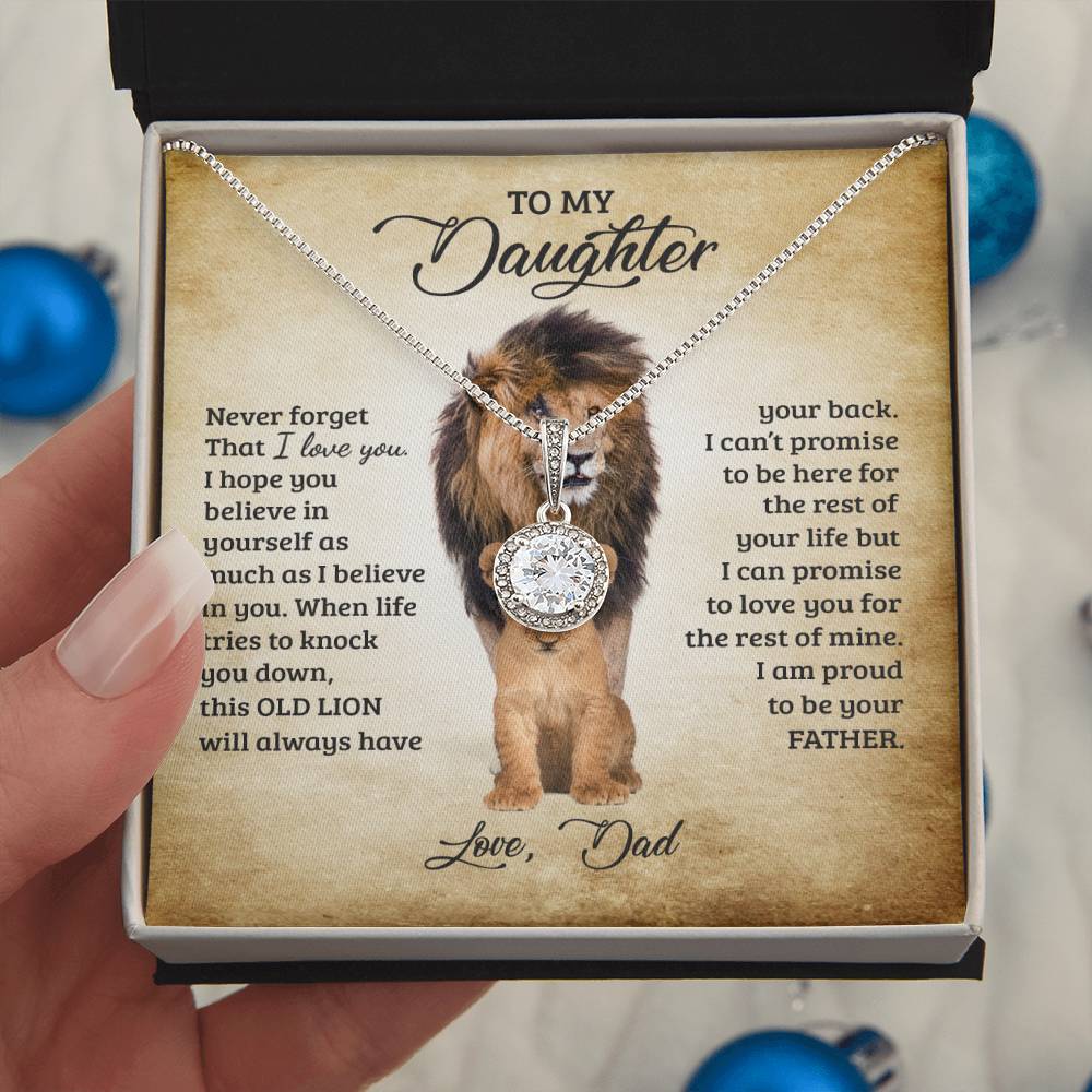 To My Daughter, This Old Lion, Eternal Hope Necklace, Unique Gift For Daughter From Dad