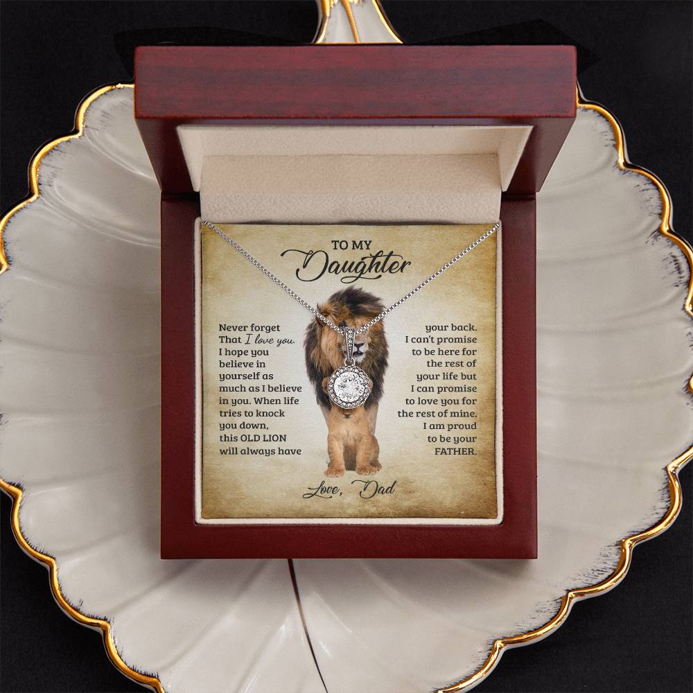 To My Daughter, This Old Lion, Eternal Hope Necklace, Unique Gift For Daughter From Dad