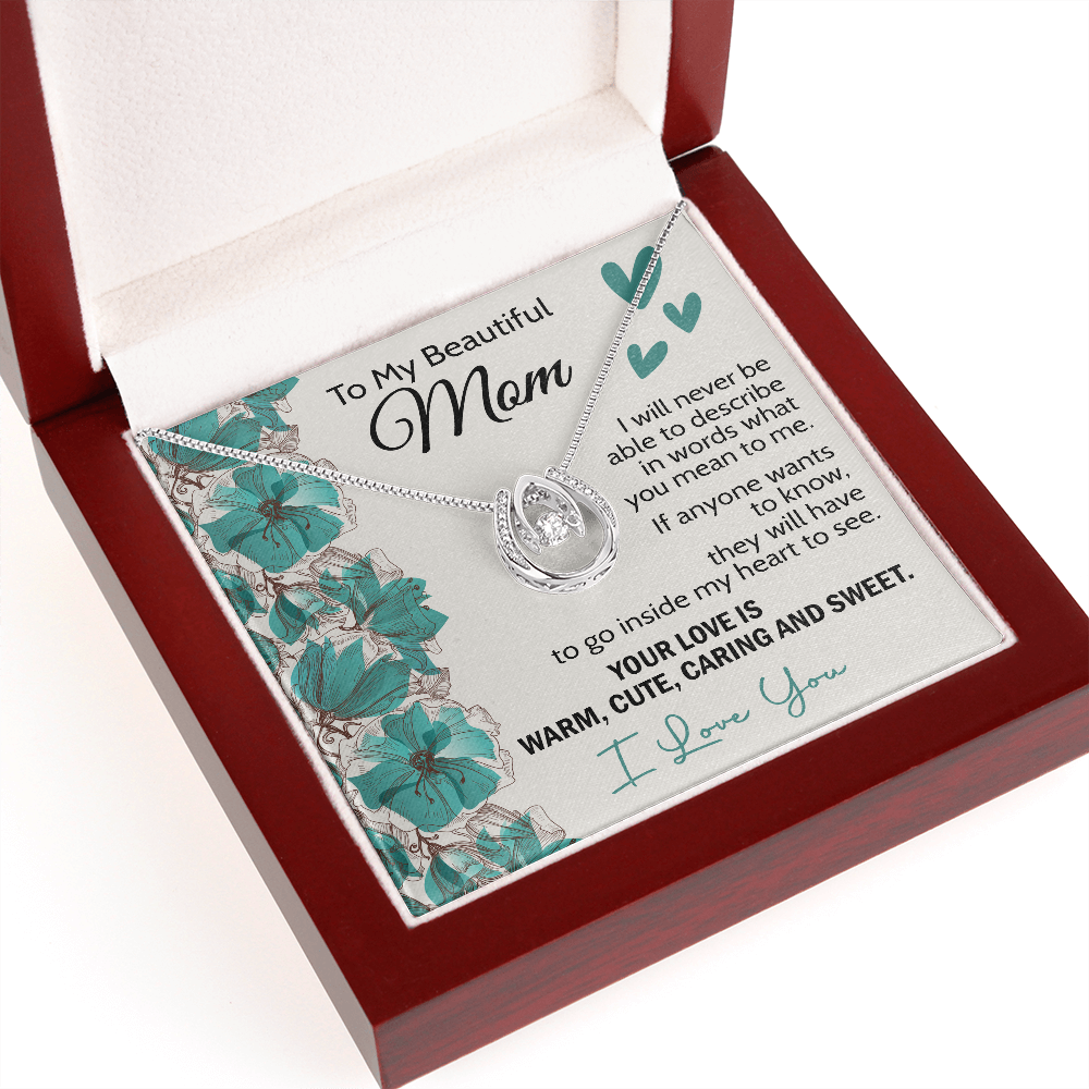 To My Beautiful Mom | My Heart To See | Lucky Necklace