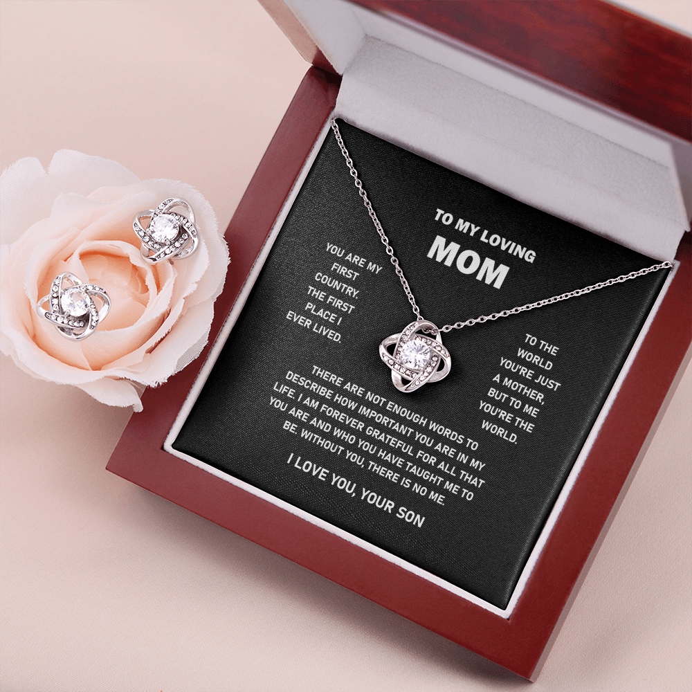 To My Loving Mom | I Love You | Love Knot Necklace