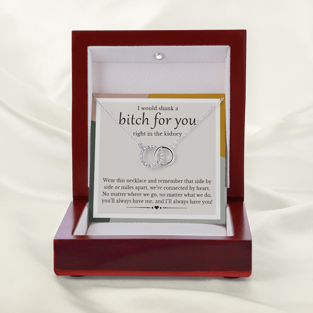 Friend Funny Gift | I'd Shank A Bitch For You | Perfect Pair Necklace