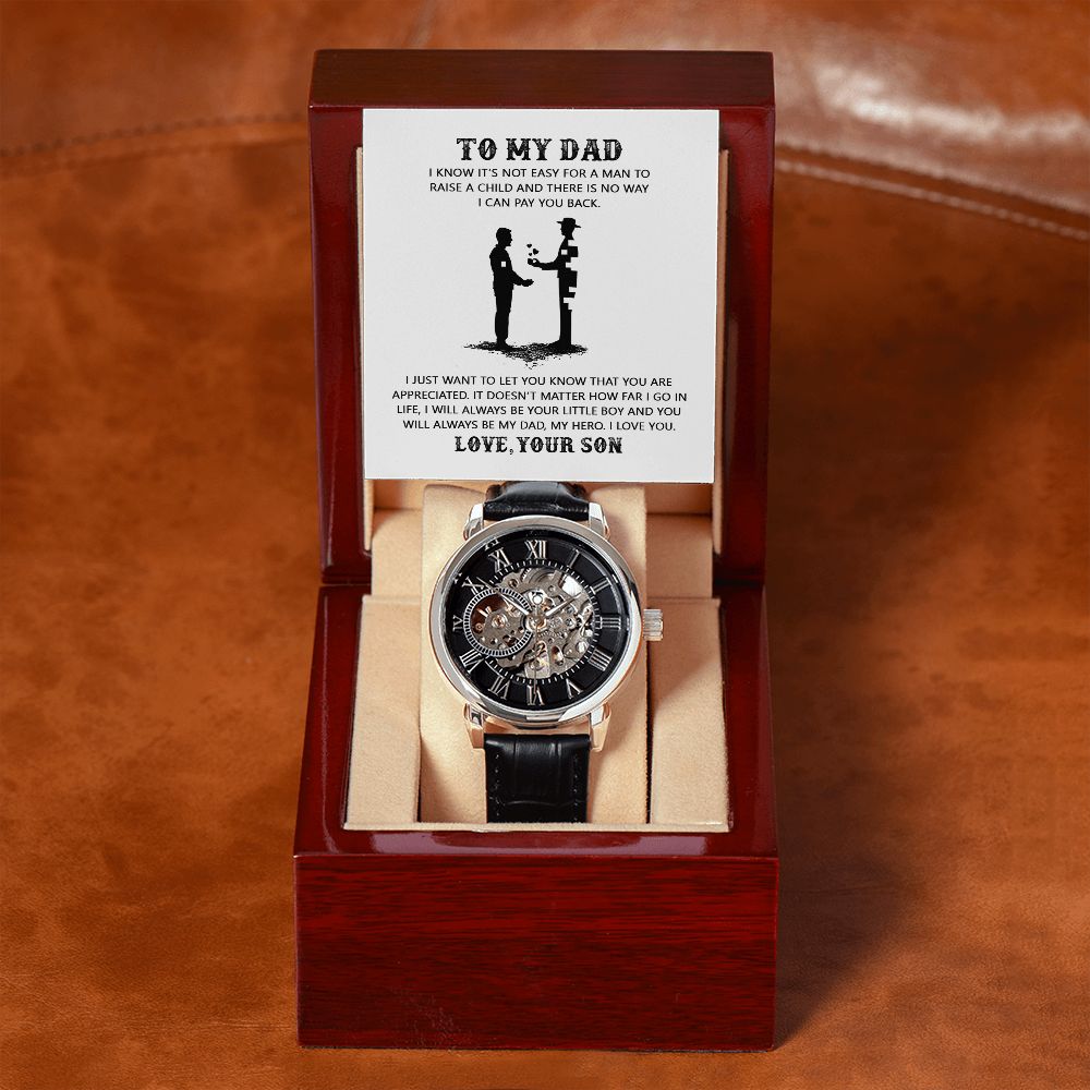 Dad I Can Pay You Back, Men's Openwork Watch, Father's Day Gift For Dad From Son