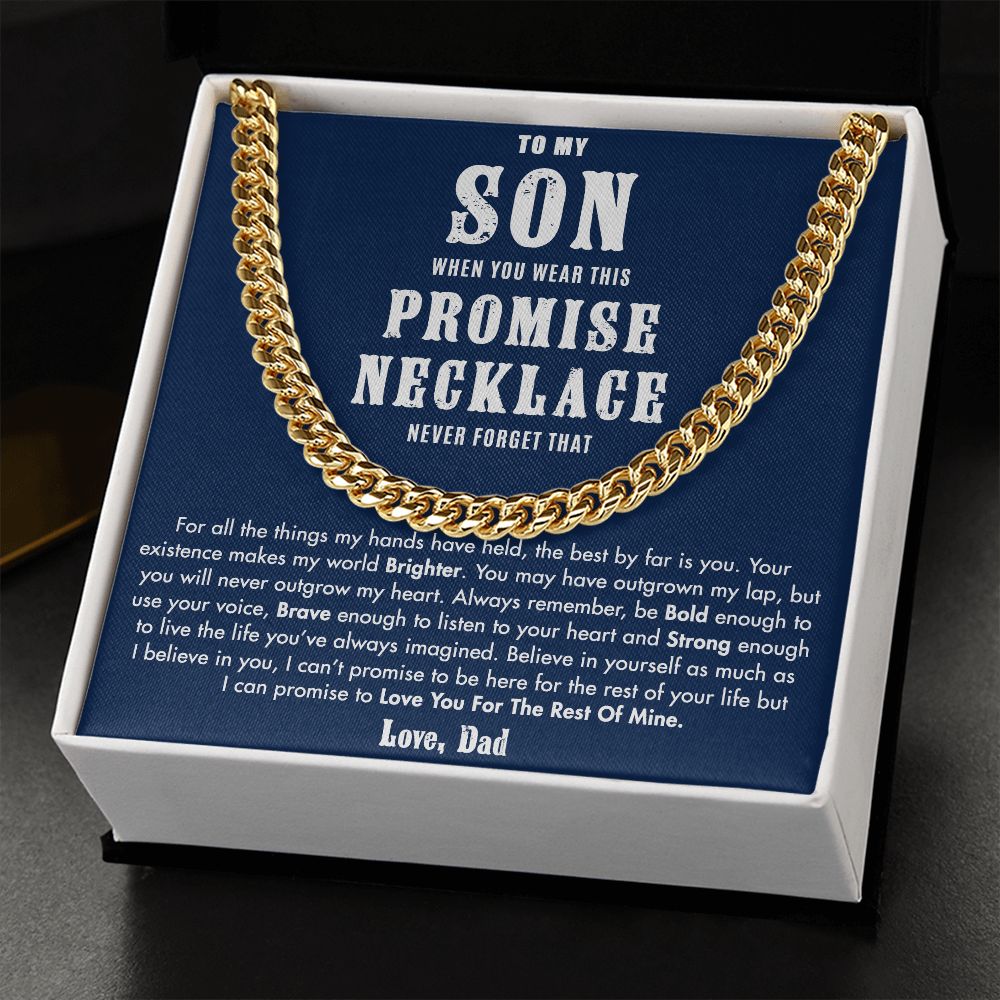 To My Son, Never Outgrow My Heart, Cuban Chain For Son