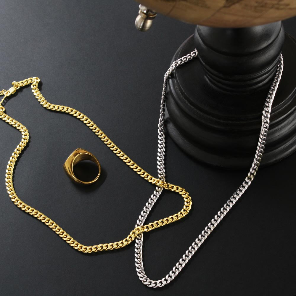 My Dad My Hero | Gift For Dad From Son | Cuban Link Chain