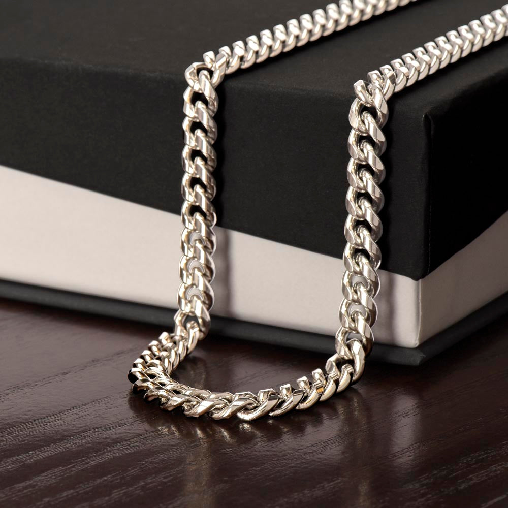To My Son - Straighten Your Crown, Cuban Chain Necklace Gift to Son