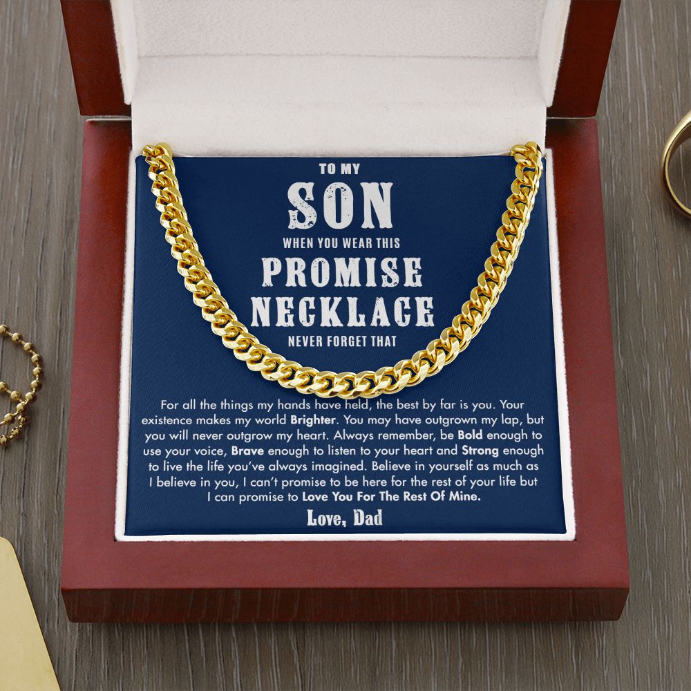 To My Son, Never Outgrow My Heart, Cuban Chain For Son