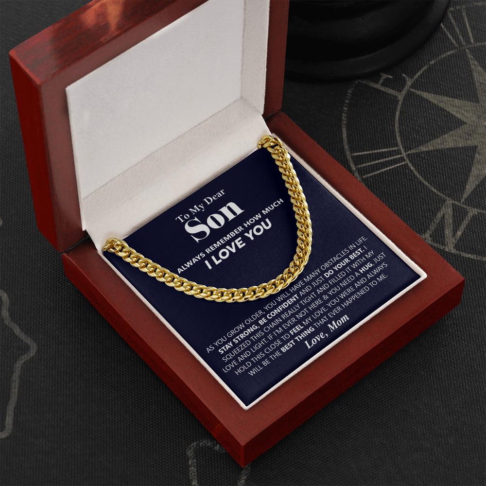 Gift For Son | Stay Strong | Cuban Link Chain