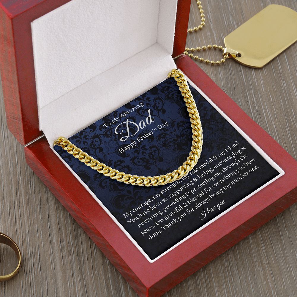To My Dad | My Strength, My Role Model & My Friend | Cuban Link Chain | Unique Gift For Dad