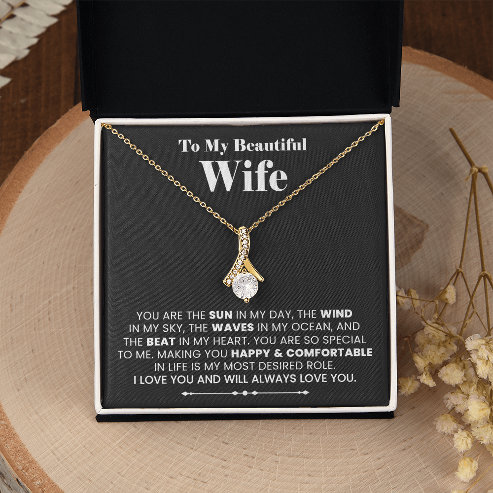 To My Wife The Sun The Wind Necklace, Perfect Gift for Wife, Sentimental Thoughtful Gift, Christmas Valentine's Day Jewelry