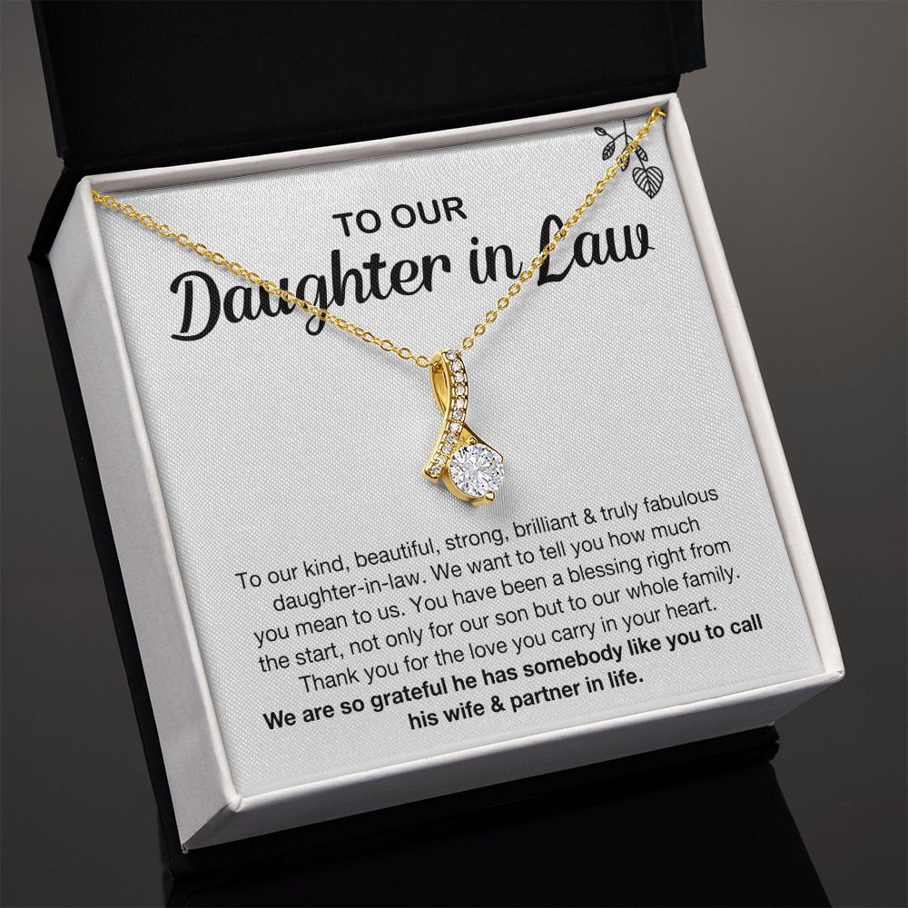 Daughter In Law You Mean To Us, Alluring Beauty Necklace, Gift for Daughter In Law, Christmas Gift Idea