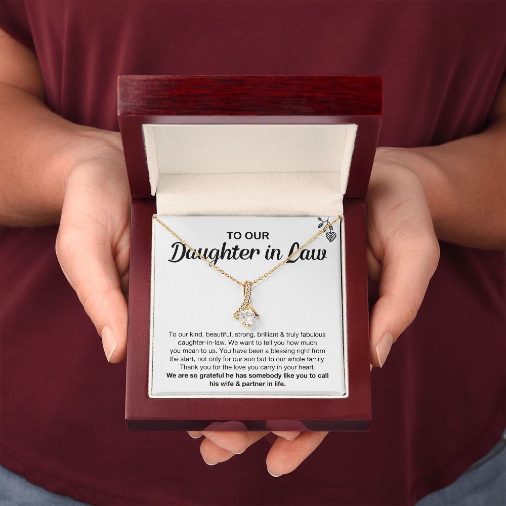 Daughter In Law You Mean To Us, Alluring Beauty Necklace, Gift for Daughter In Law, Christmas Gift Idea