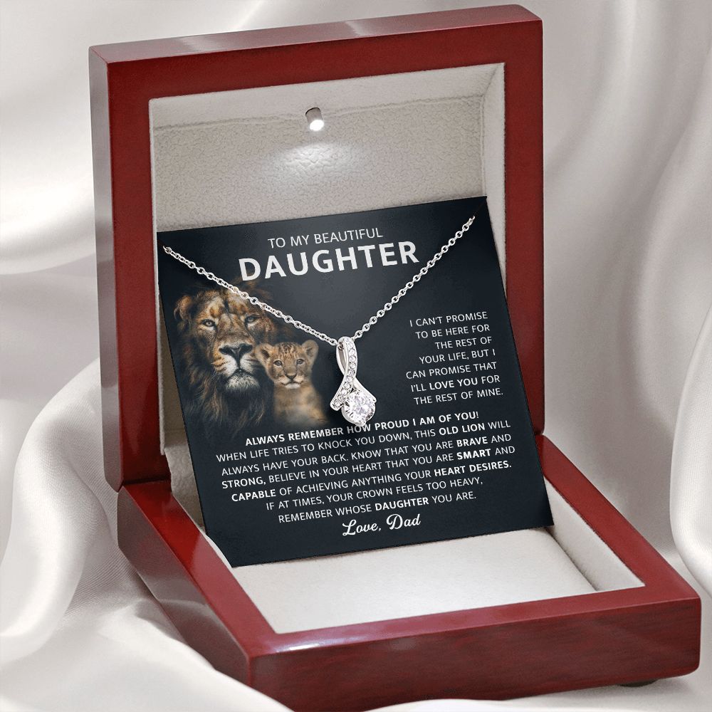 Beautiful Daughter Heart Desires, Alluring Beauty Necklace, Sentimental Gift For Daughter From Dad