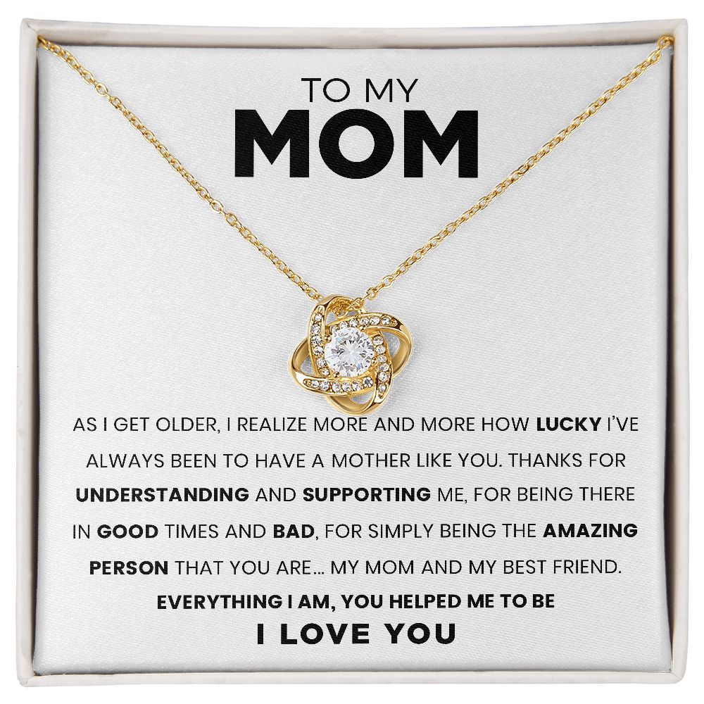 To My Mom | You Are The Most Amazing Person | Love Knot Necklace | Mother's Day Gift