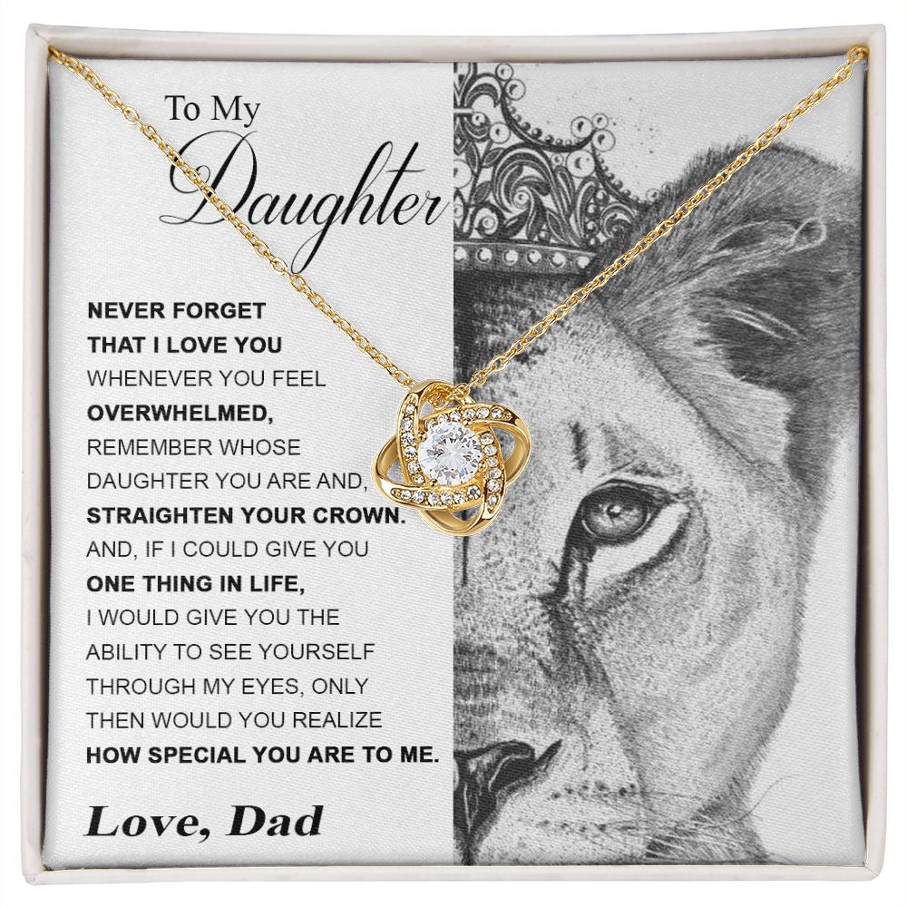 To My Daughter Gift From Dad | Never Forget That I Love You | Love Knot Necklace.