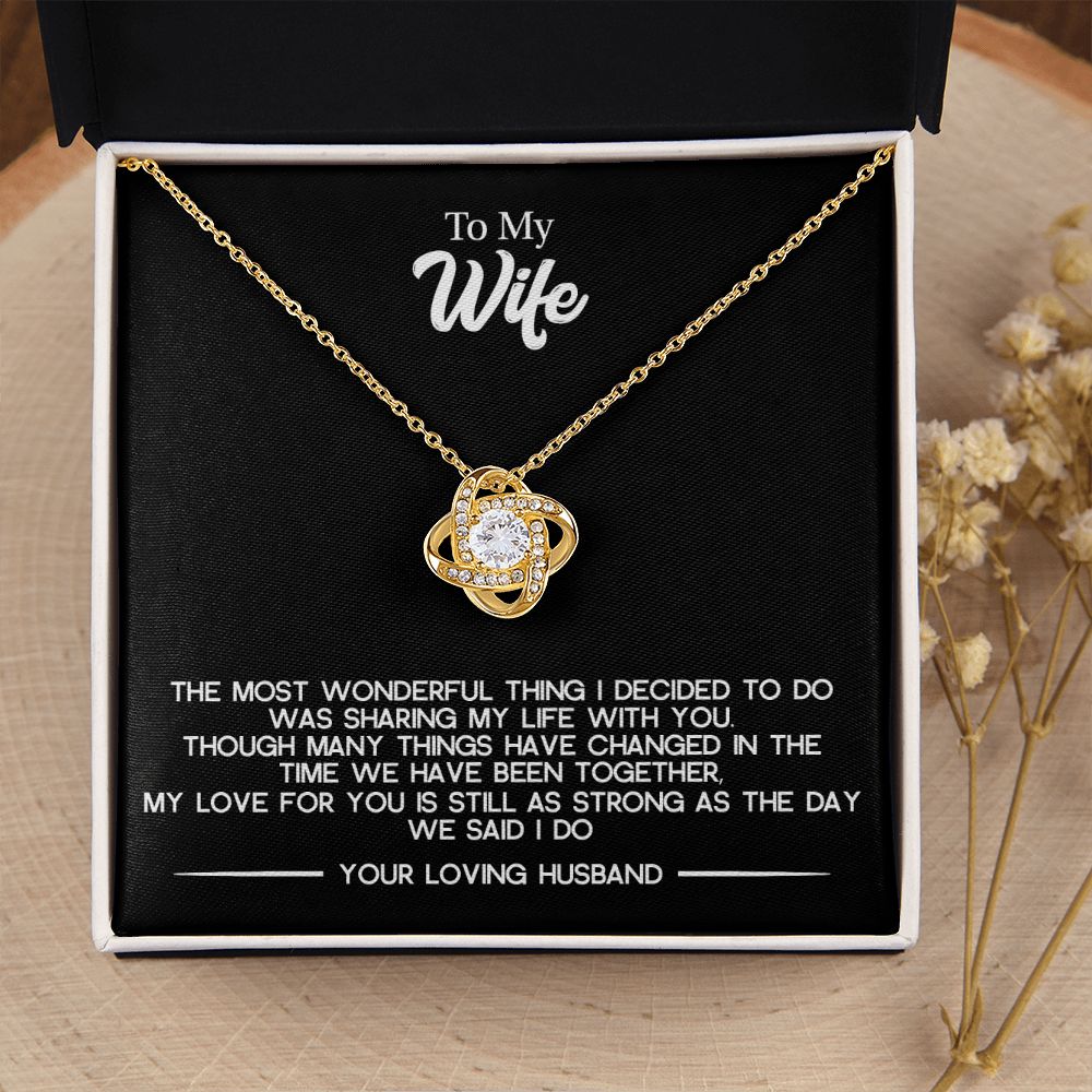 To My Wife - The Most Wonderful Thing, Love Knot Necklace