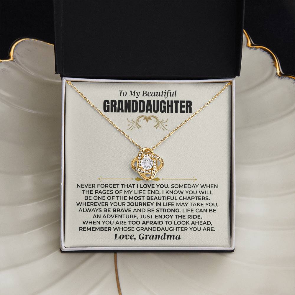 Granddaughter Enjoy The Ride, Love Knot Necklace, Perfect Gift From Grandma