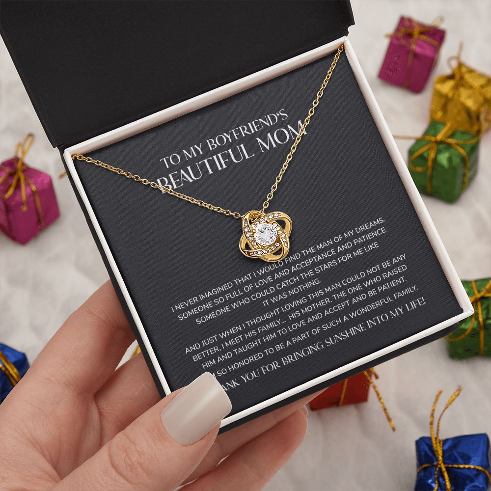 Boyfriend's Mom My Dreams, Love Knot Necklace, Perfect Gift Idea For Boyfriend's Mother
