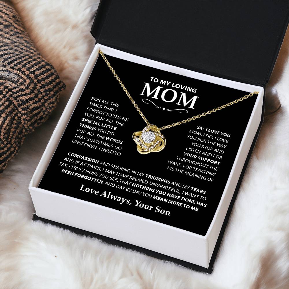 Mom Gift "Special Little Things" Knot Necklace From Son