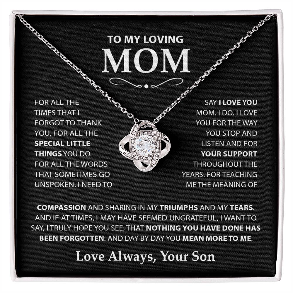 Mom Gift "Special Little Things" Knot Necklace From Son