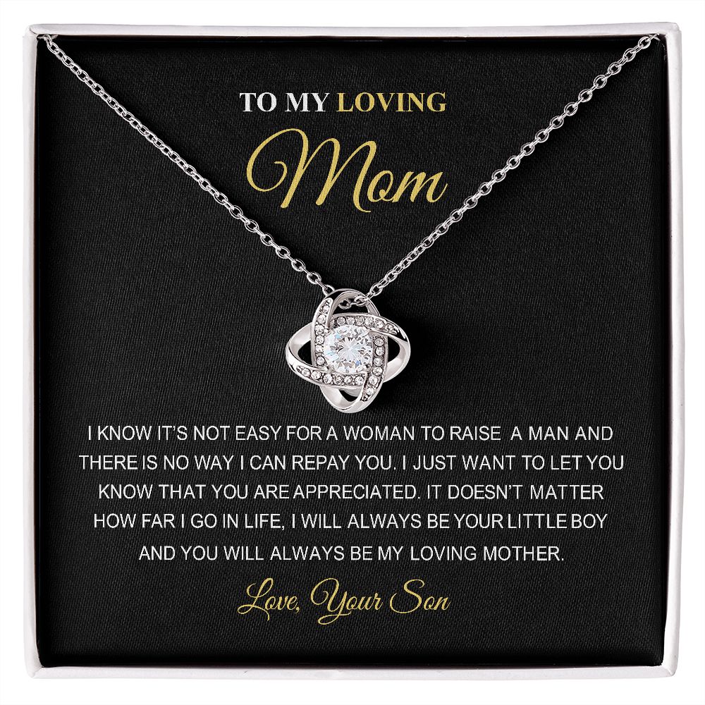 To My Loving Mom | You Are The World | Love Knot Necklace