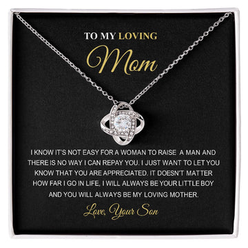 To My Loving Mom | You Are The World | Love Knot Necklace
