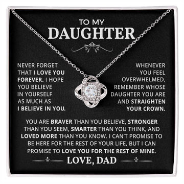 To My Daughter I Braver Than You Believe I Love Knot Necklace