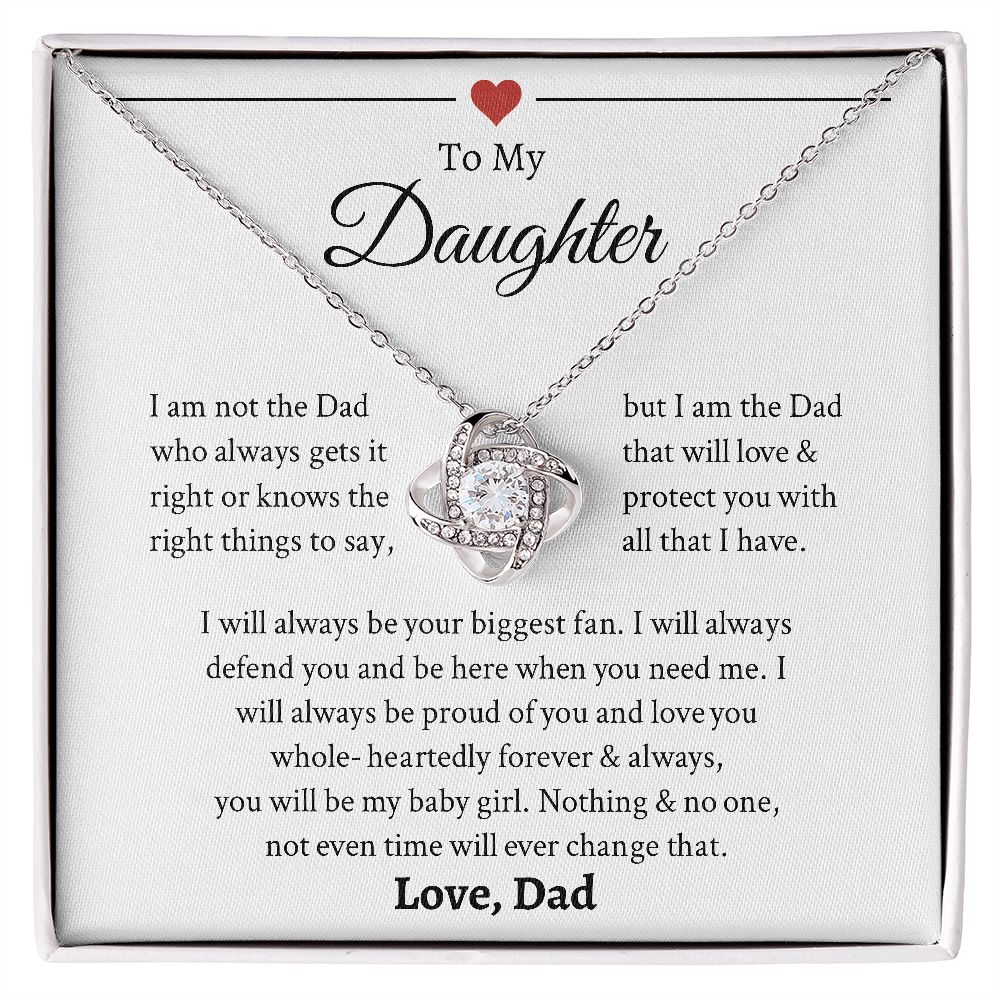 To My Daughter | I Will Always Defend You | Forever Love Necklace | Sentimental Gift For Daughter