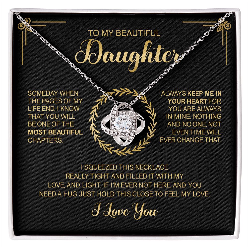 To My Beautiful Daughter | Always Keep You In My Heart | Love Knot Necklace