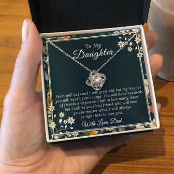 To my Daughter - Love Knot Necklace Best Gift Ideas on Christmas, Birthday