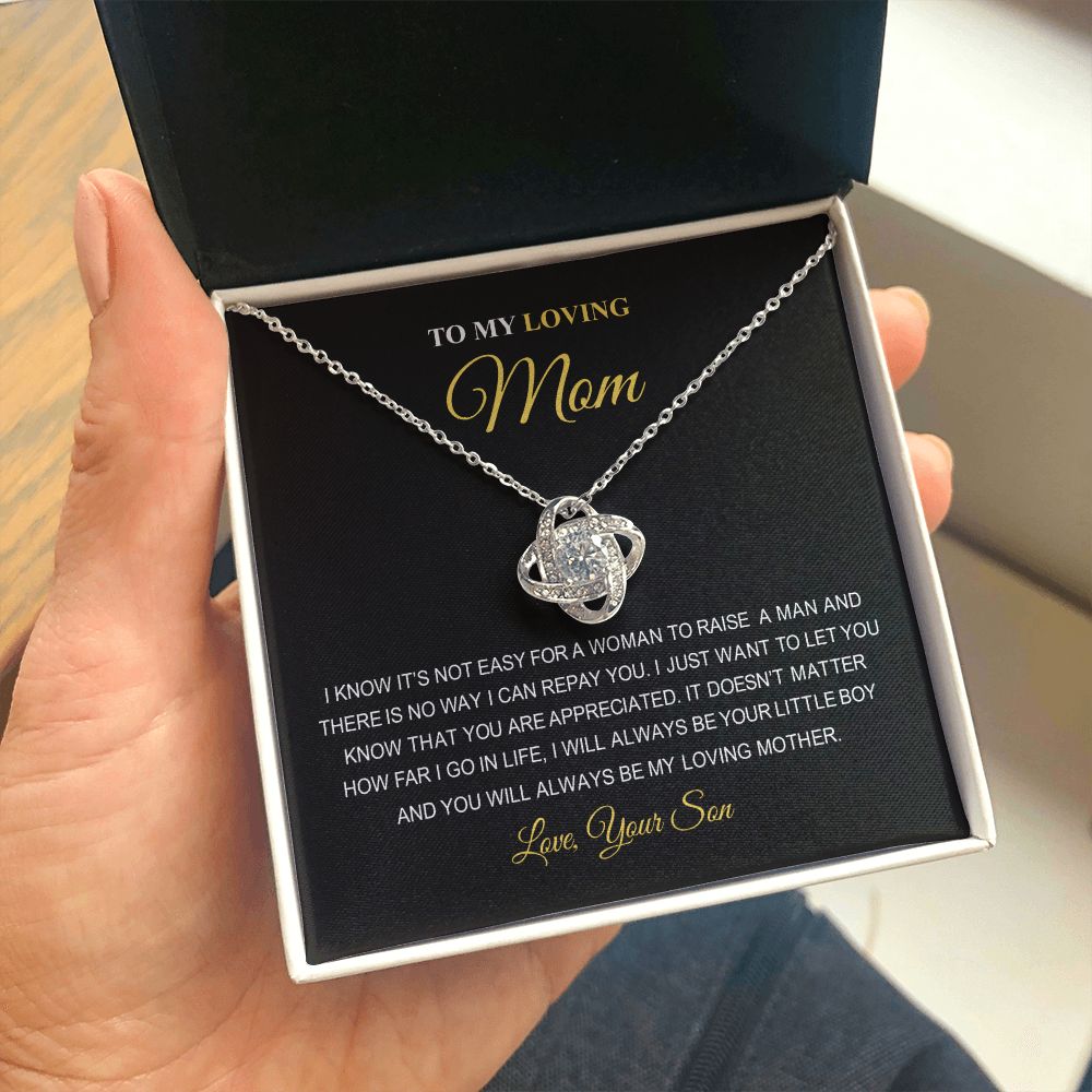To My Loving Mom | You Are The World | Love Knot Necklace
