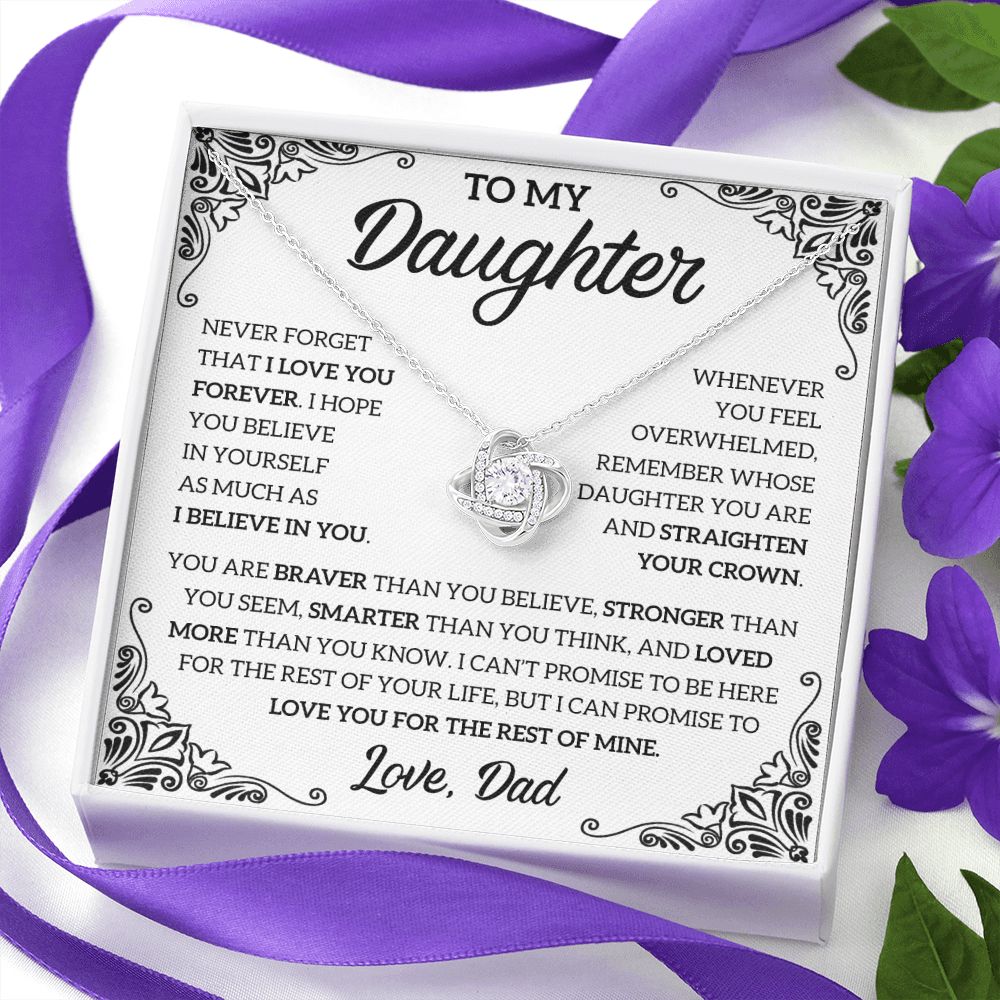 To My Daughter - Love You For The Rest Of Mine, Love Knot Necklace