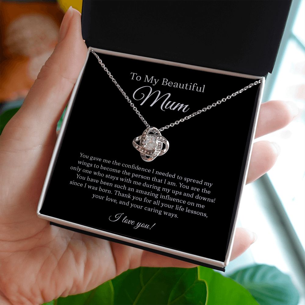 To My Beautiful Mum | Thank You For All Your Life Lessons | Love Knot Necklace